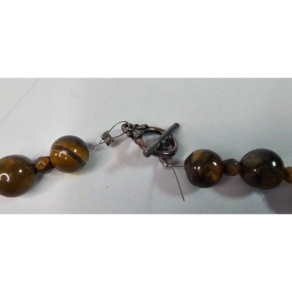 Picture Jasper Fringe with Tiger's Eye Beaded Necklace & Earring Set Handmade - Picture 6 of 7